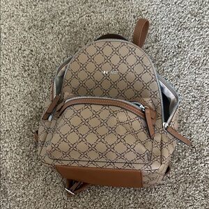 Nine West Brown Geometric Backpack